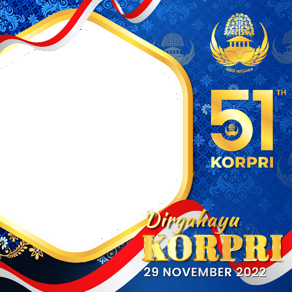 Twibbon Hari KORPRI 29 November 2022 ke-51 | 3 dirgahayu korpri 29 november 2022 png