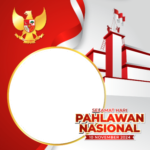 Template Twibbon Selamat Hari Pahlawan Nasional PNG | 9 selamat hari pahlawan 2024 logo garuda png