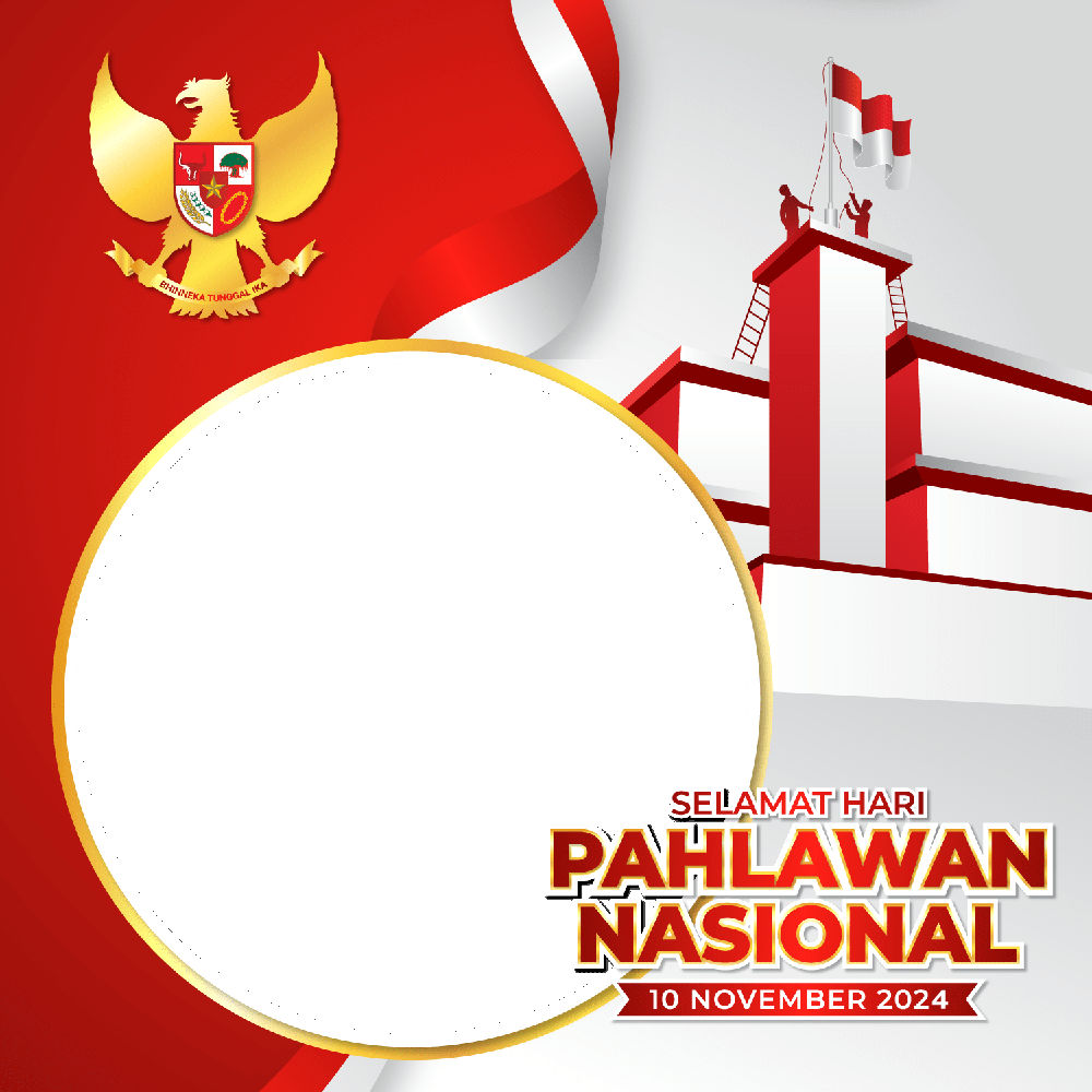 Template Twibbon Selamat Hari Pahlawan Nasional PNG | 9 selamat hari pahlawan 2024 logo garuda png