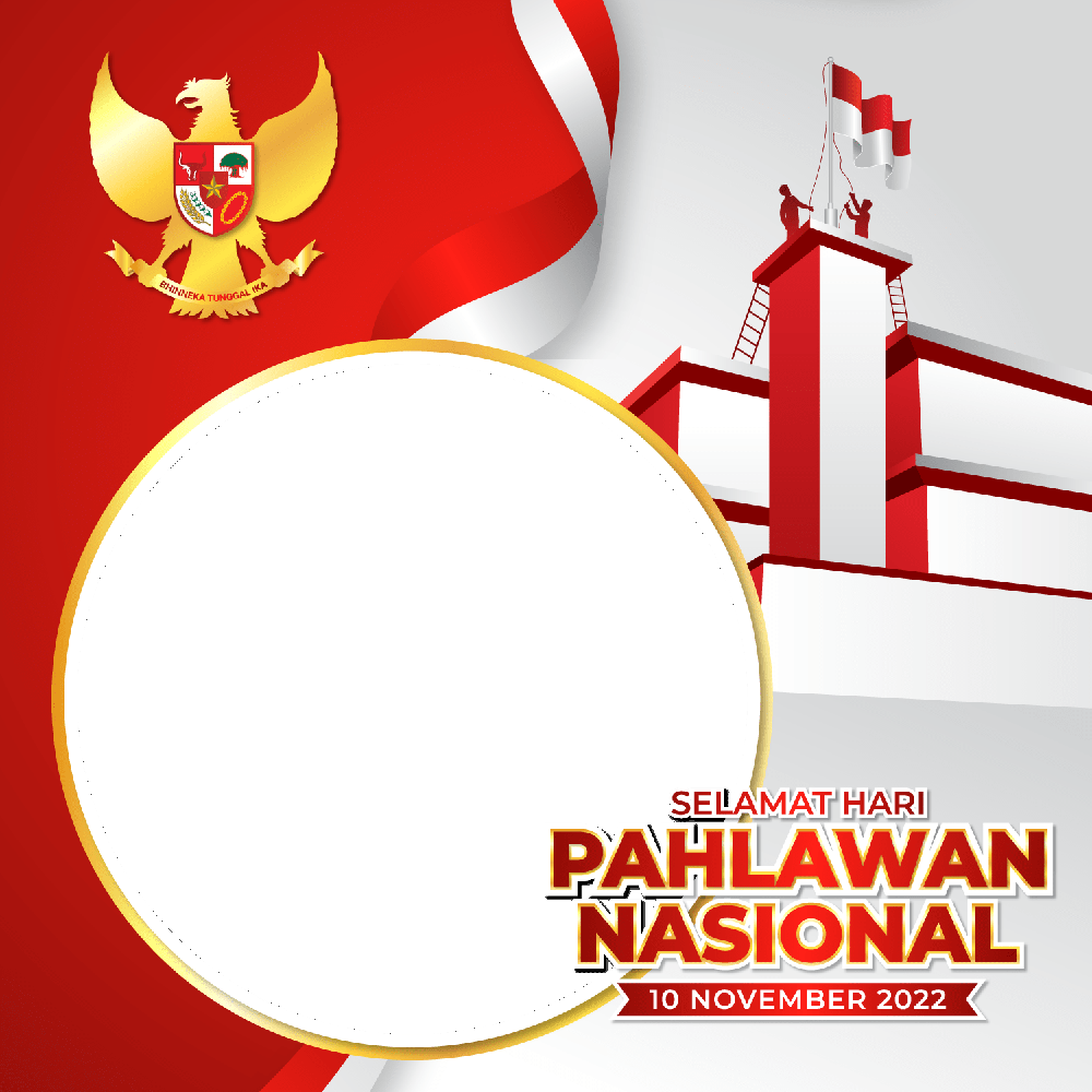 Template Twibbon Selamat Hari Pahlawan Nasional PNG | 9 selamat hari pahlawan logo garuda png