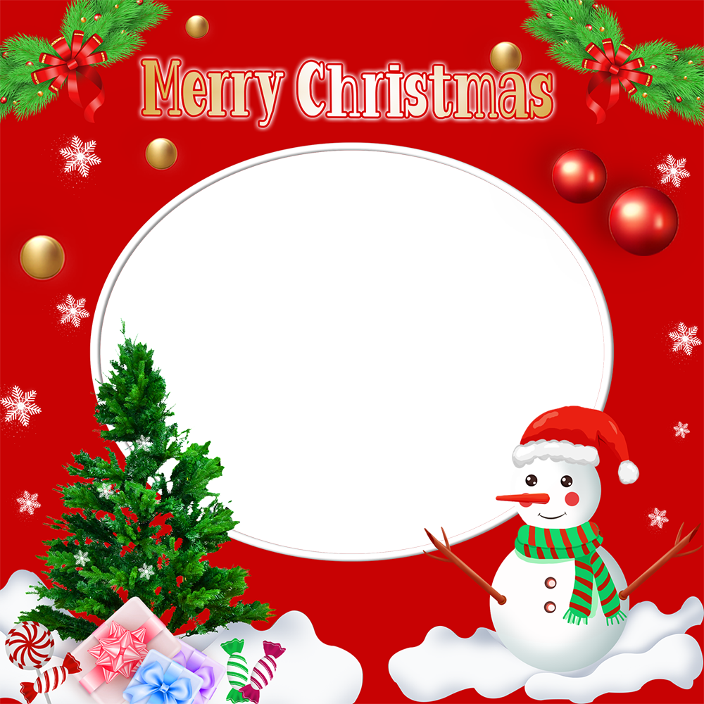 Snowman Christmas Tree Background Decoration Twibbon | 12 merry christmas wish image 2023 png