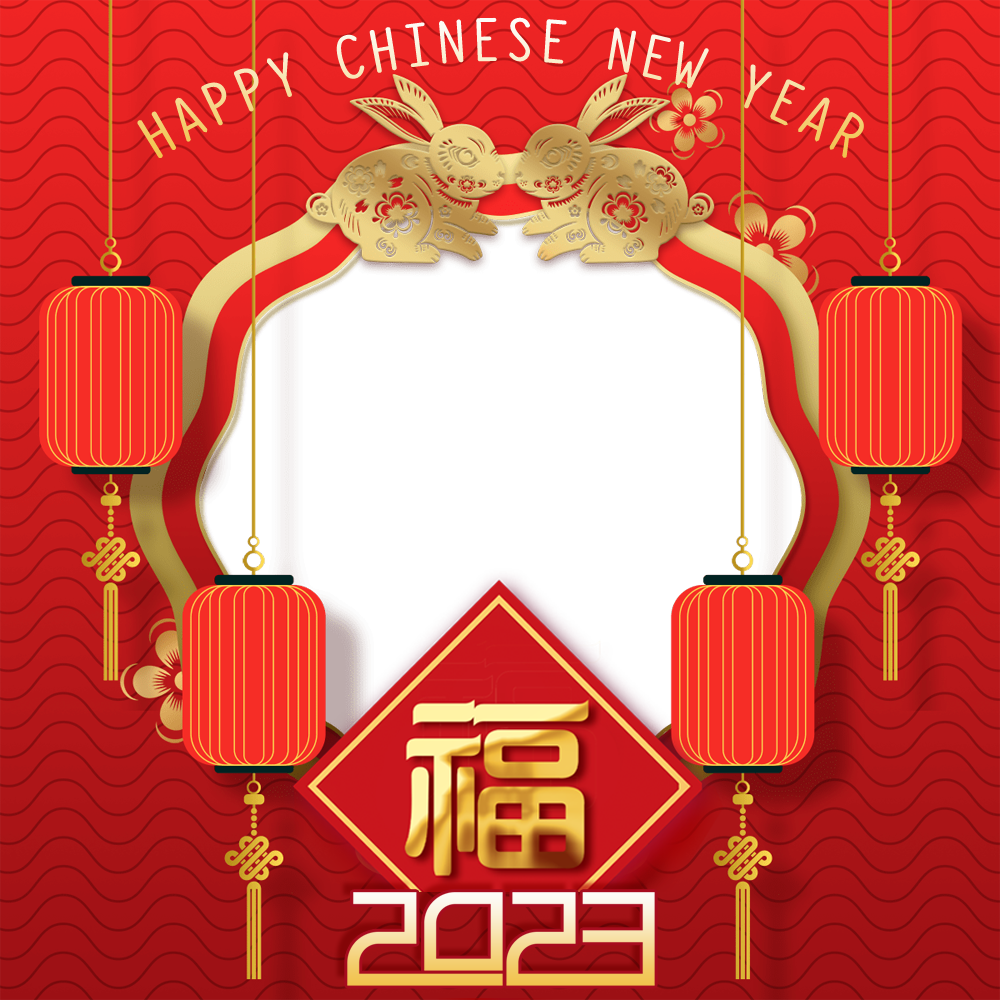 Chinese New Year 2023 Lucky Wishes Photo Template | 9 chinese new year 2023 lucky wishes template image png