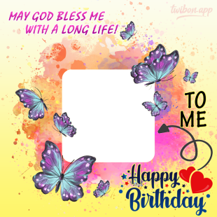 Happy Birthday Butterfly Background Theme Picture Frame | 1 happy birthday butterfly png
