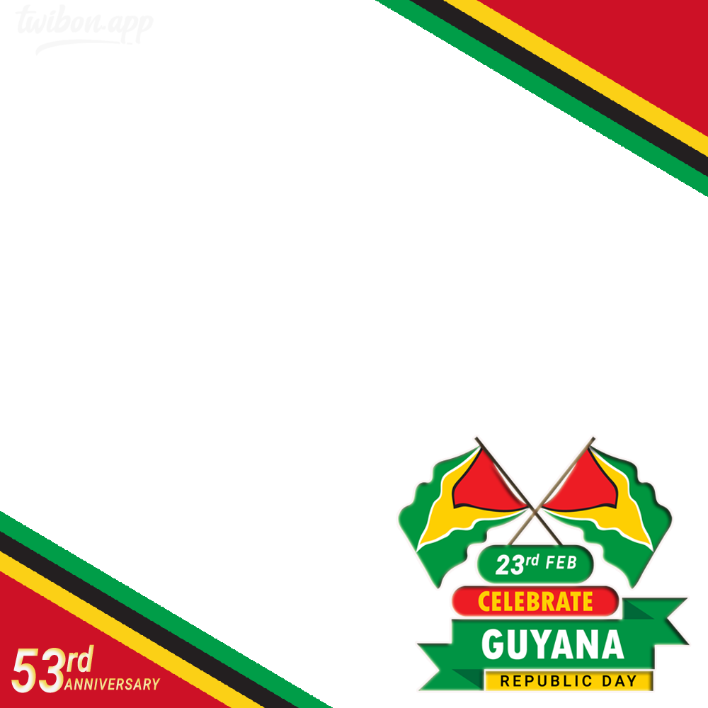 53rd Republic Day of Guyana 2023 Theme Background Frame | 2 53 republic day guyana 2023 theme background pic frame png