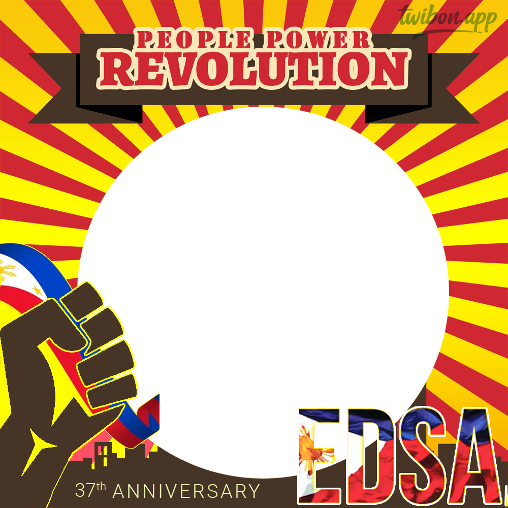 People Power Revolution EDSA Day Philippine Twibbon | 4 people power revolution edsa day philippines png