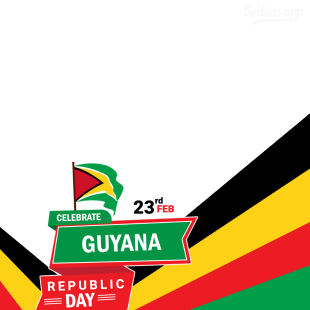 Guyanese Republic Day Anniversary Greetings Background | 5 guyanese republic day anniversary february 23 greetings background frame png