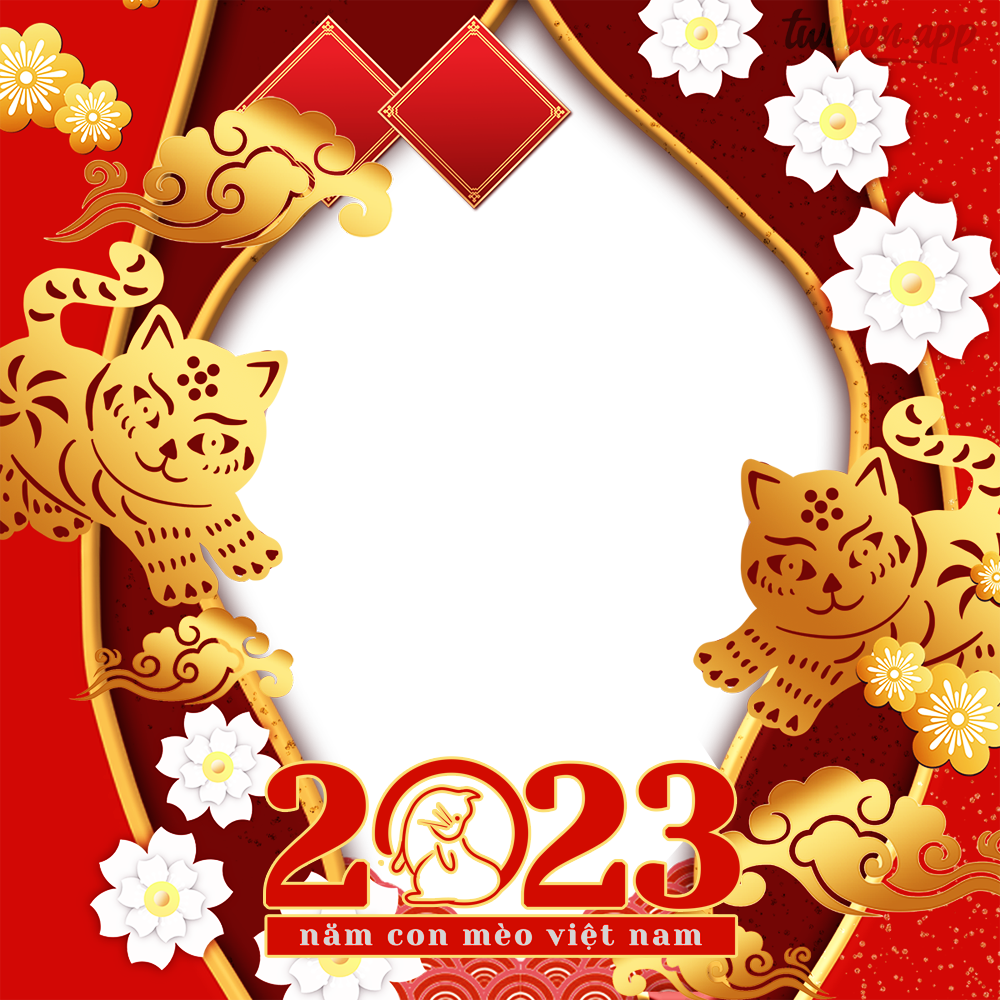 2023 Vietnamese New Year Tet Greeting Picture Frames | 7 tet lunar new year vietnamese png