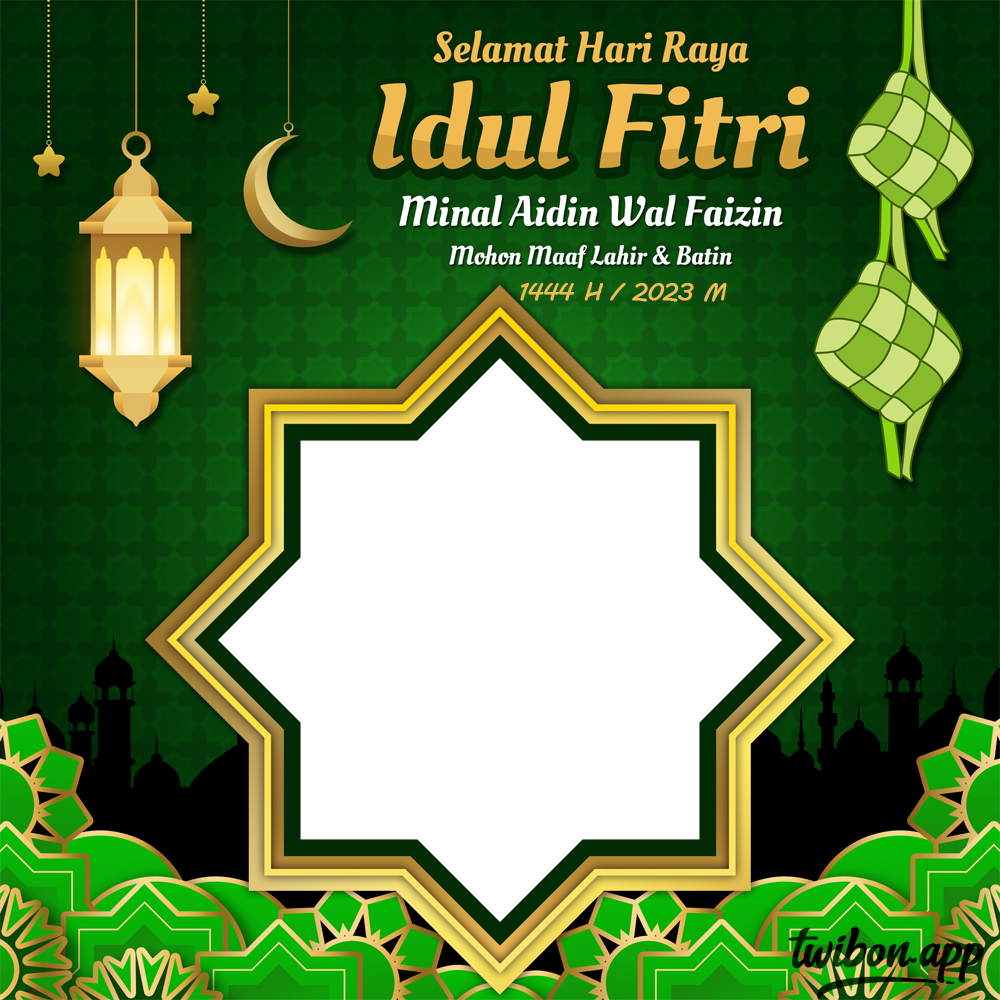 Background Ucapan Twibbon Idul Fitri 1444H / 2023 | 2 background ucapan twibbon idul fitri 1444h png