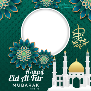 Happy Eid Mubarak Art Greetings Picture Frame | 2 happy eid mubarak art greetings 2024 png