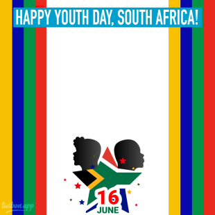16 June Youth Day South Africa Greetings Twibbon Frame | 3 happy youth day south africa 16 june png