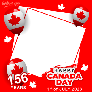 Happy 156 Years Canada Day 2023 Twibbon Template | 1 happy canada day 2023 png
