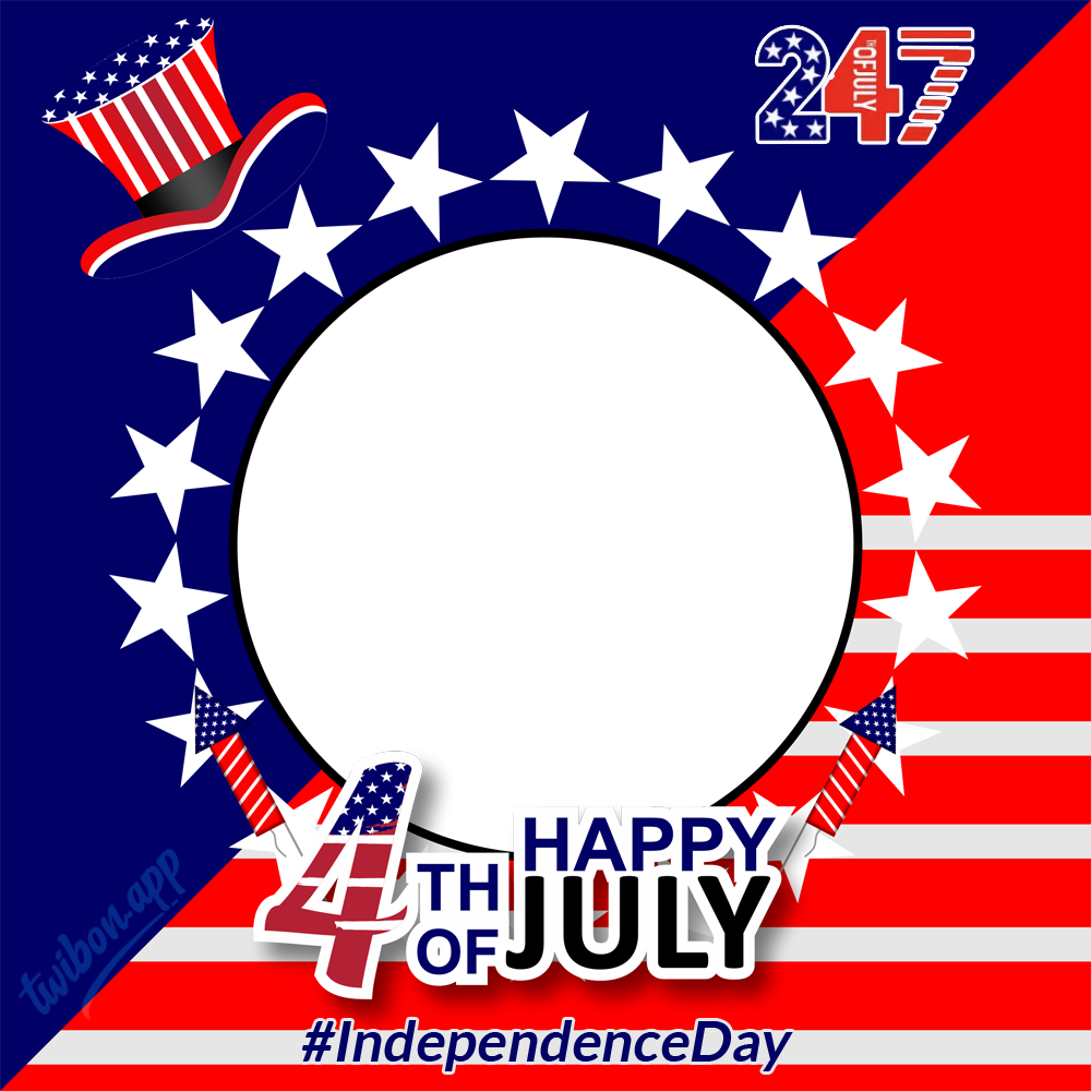 Happy July 4th 2023 - Independence Day of America Twibbon | 1 happy july 4th 2023 png