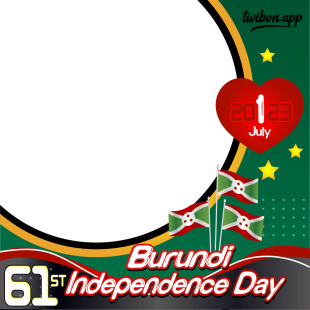 61st Burundi Independence Day 2023 Twibbon | 2 burundi independence day twibbon png