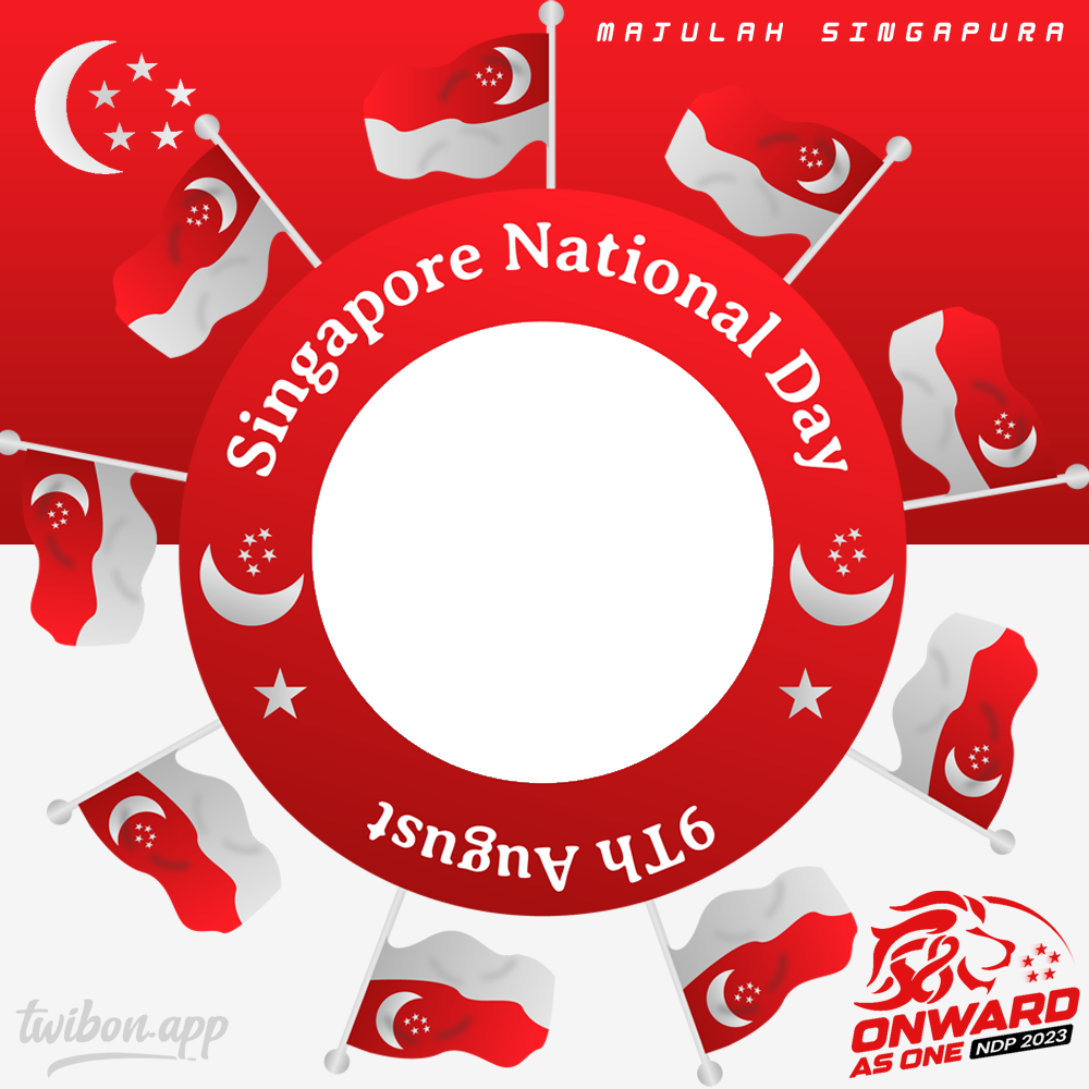 Happy National Day 2023 Singapore Twibbon | 13 national day 2023 singapore twibbon png