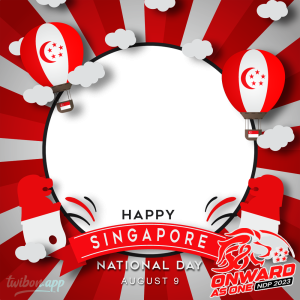 Singapore National Day 2023 Picture Frame Templates | 3 happy singapore national day background greeting frame png