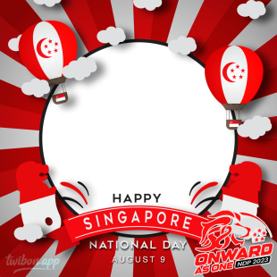 Happy Singapore National Day Background Greeting Frame | 3 happy singapore national day background greeting frame png