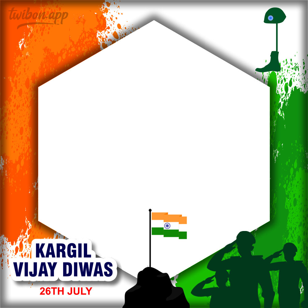 Kargil Vijay Diwas Anniversary 2023 Twibbon Template | 3 kargil vijay diwas anniversary 2023 july 26th png