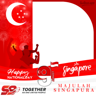 S9 Together As One United People NDP 2024 Frame | 3 majulah singapura national day background frame png
