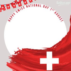 Swiss National Day 2023 Twibbon Templates | 4 happy swiss national day 2023 png