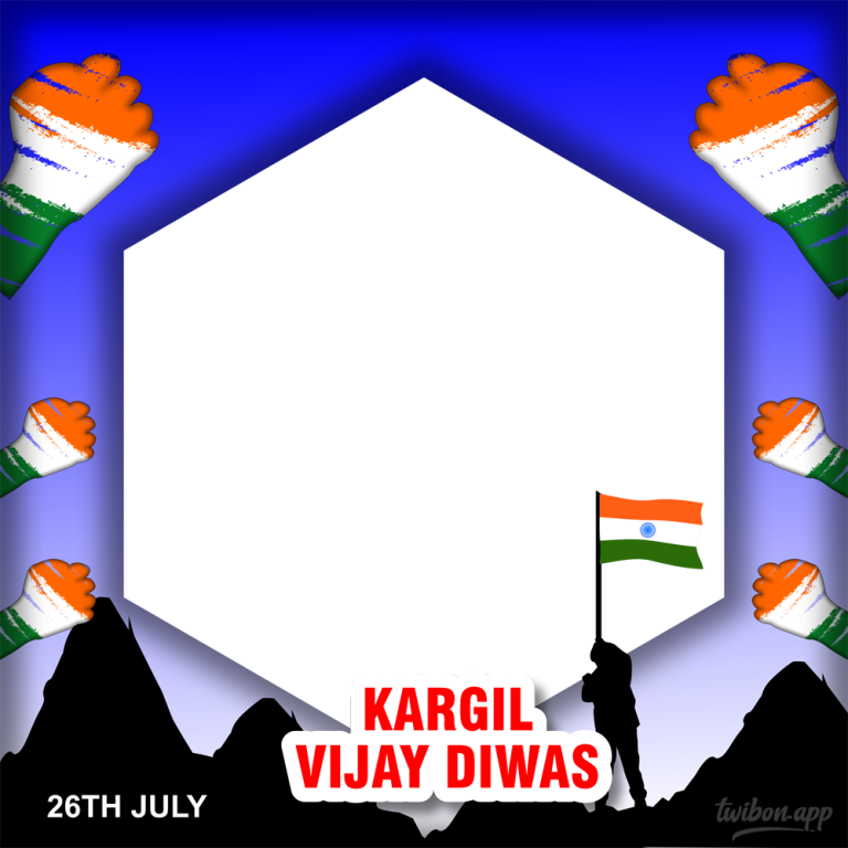 26 July Kargil Vijay Diwas Poster Frame Template