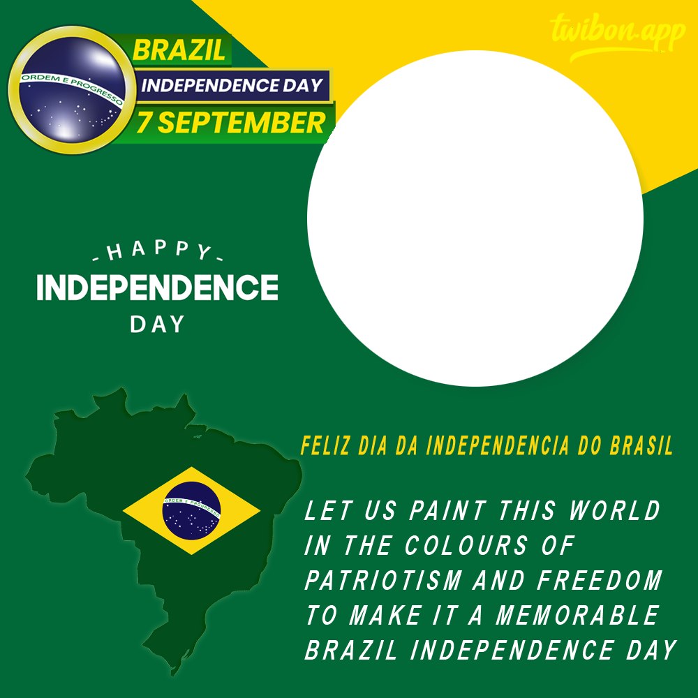 September 7 Brazil Independence Day Greetings Frame | 21 september 7 brazil independence day greetings frame png