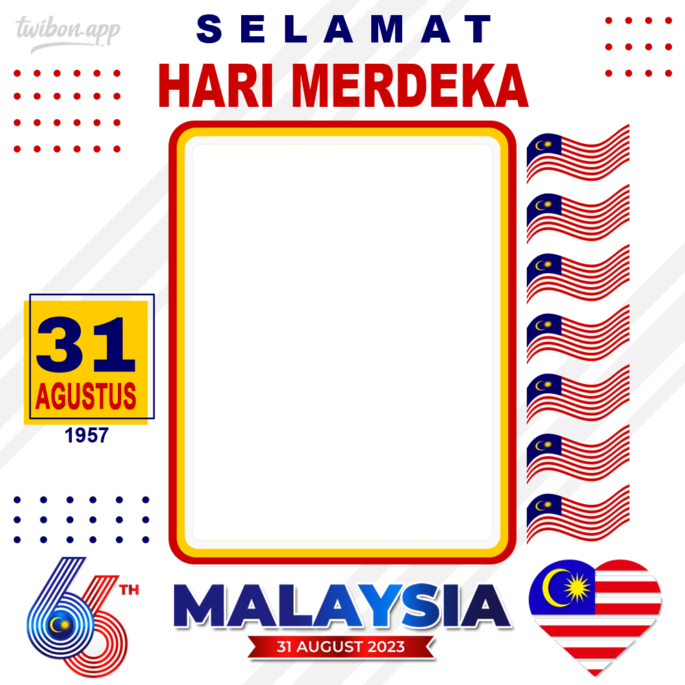 Twibbon 66 Tahun Malaysia Madani Merdeka 31 Agustus 2023 | 7 66 tahun malaysia madani merdeka png