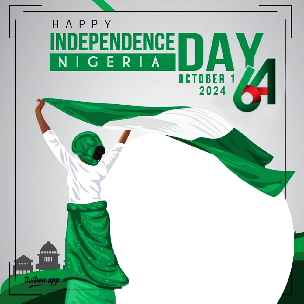 Nigeria Independence Day 1960 Celebration Greetings Frame | 1 nigeria independence day 1960 celebration greetings frame png