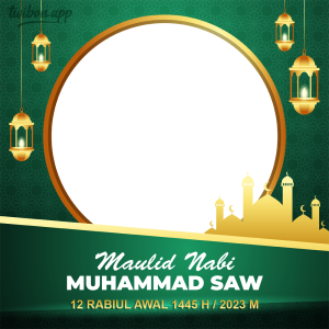 Twibbon Maulid Nabi Muhammad 2023 | 10 twibbon hari maulid nabi 2023 png
