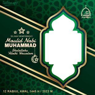 Twibbon Maulid Nabi Muhammad 2023 / 1445 H | 12 twibbon maulid nabi muhammad 2023 png