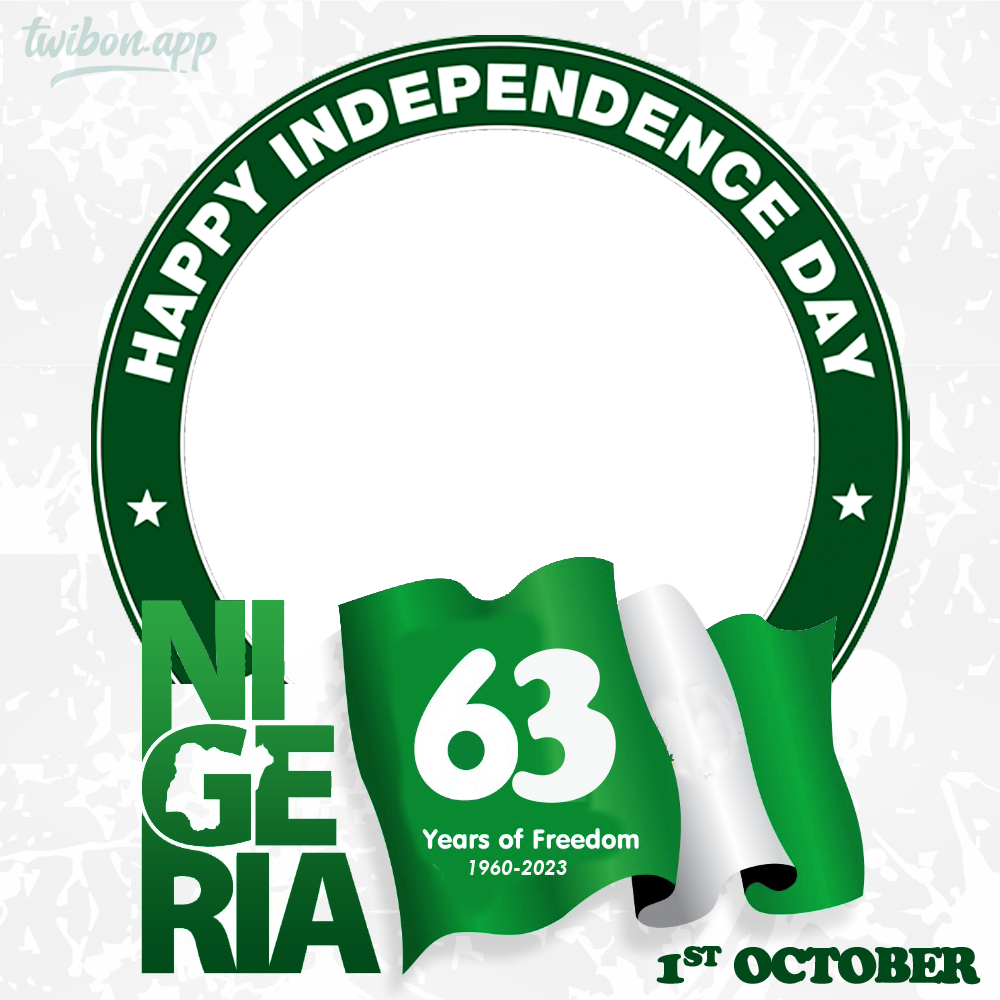 Happy 63rd Independence Day Nigeria 1st October 1960-2023 | 14 happy 63rd independence day nigeria 1st october 2023 png