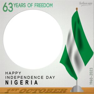Happy Independence Day Nigeria 2023 Picture Frames | 16 63 years of freedom nigeria national day 2023 png