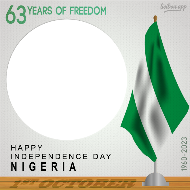 Nigeria Independence Day 2023 Images Frame   16 63 Years Of Freedom Nigeria National Day 2023 660x660 