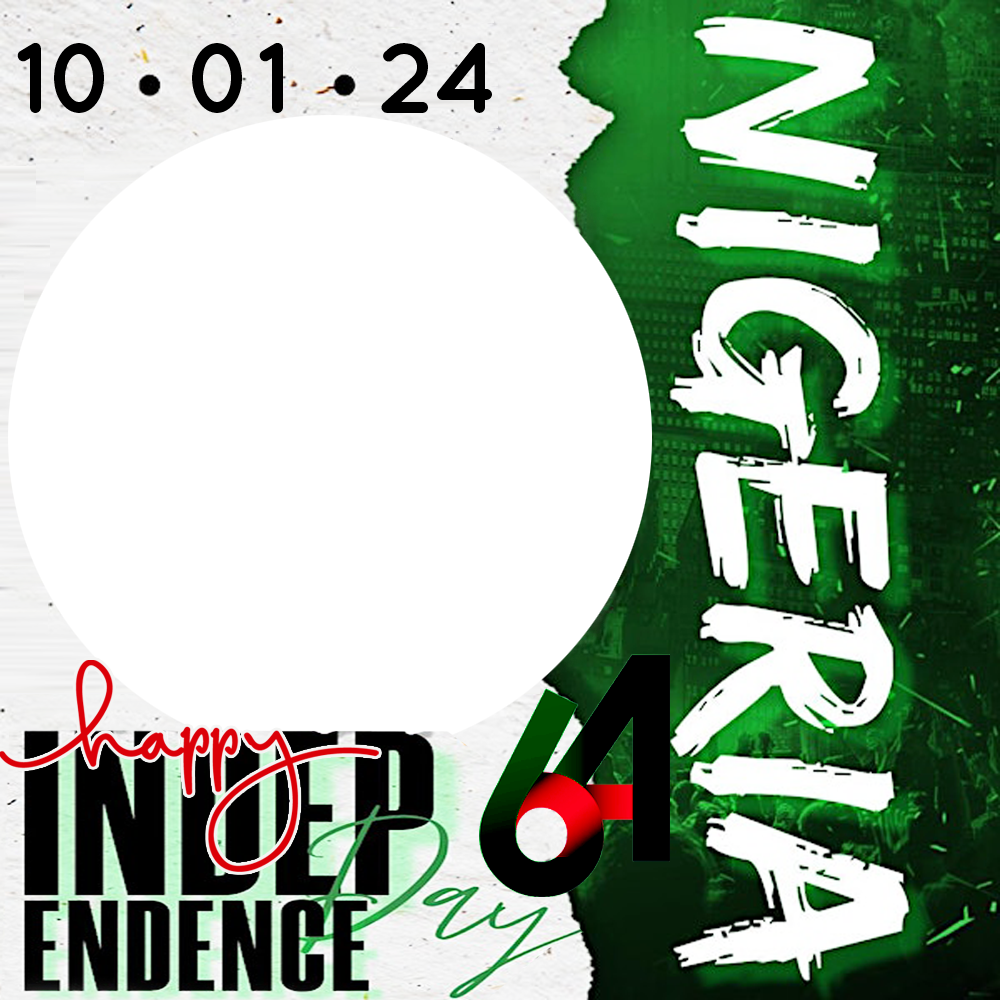 Happy Independence Day Nigeria at 64 Greetings Design | 2 happy independence day nigeria at 64 greetings design png