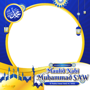 Twibbon Maulid Nabi Muhammad 2023 | 5 bingkai ucapan maulid nabi png