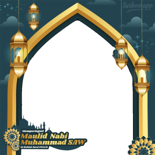 Twibbon Peringatan Maulid Nabi Muhammad SAW 1445 H / 2023 M | 6 twibbon peringatan maulid nabi muhammad saw png