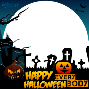 Halloween 2023 Twibbon Picture Frames | 1 happy halloween everybody twibbon image png