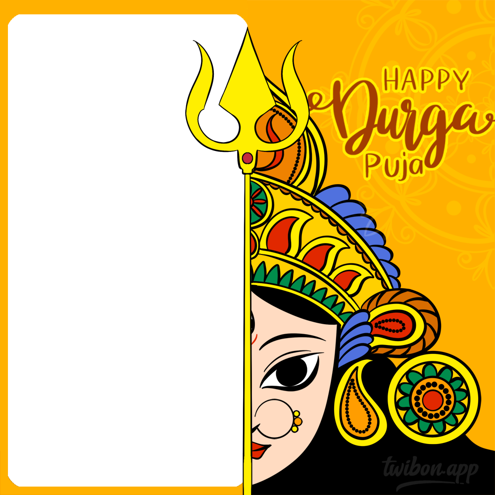 Durga Puja Banner Design Background Frame Template | 2 durga puja banner design background frame png