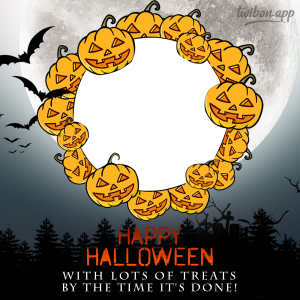 Halloween 2023 Twibbon Picture Frames | 2 happy halloween greetings picture frame png