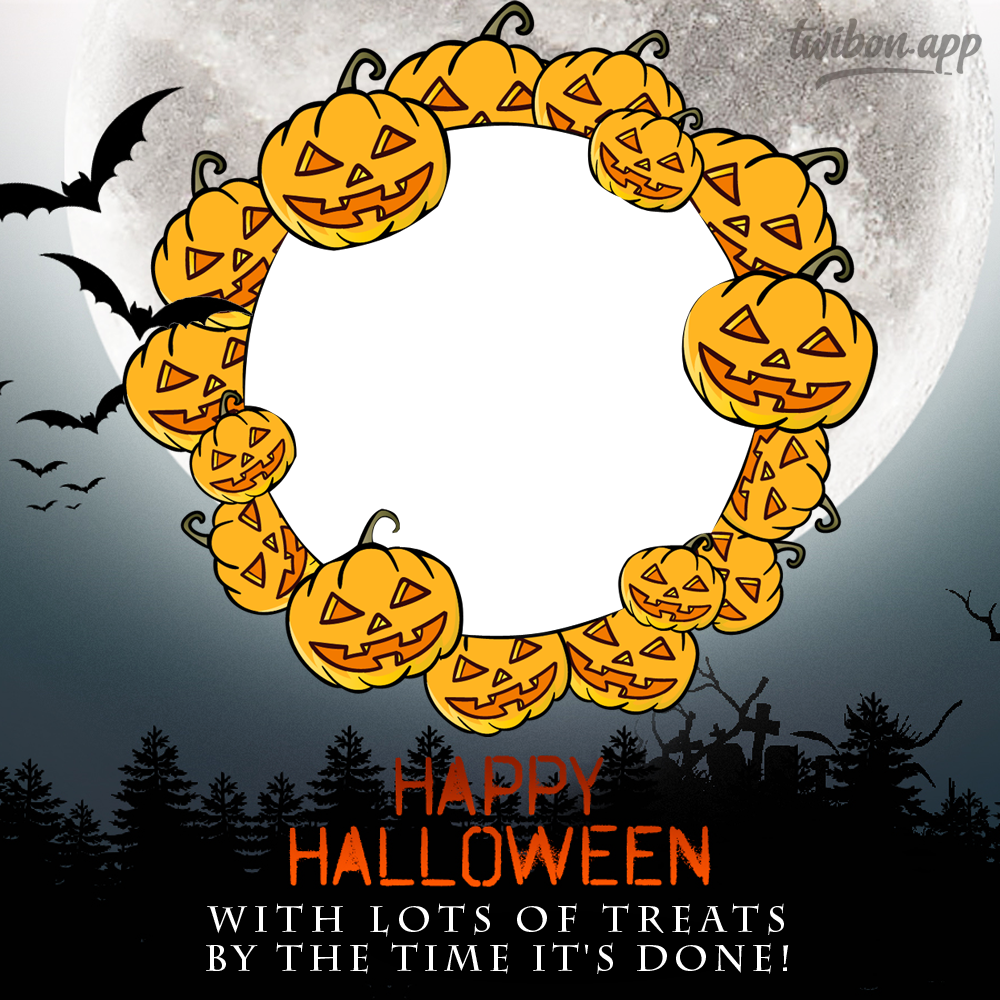 Happy Halloween Greetings Picture Frame | 2 happy halloween greetings picture frame png
