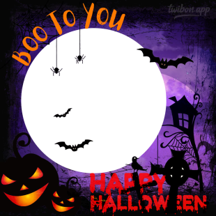 Boo To You Happy Halloween Greetings Twibbon | 3 boo to you happy halloween png