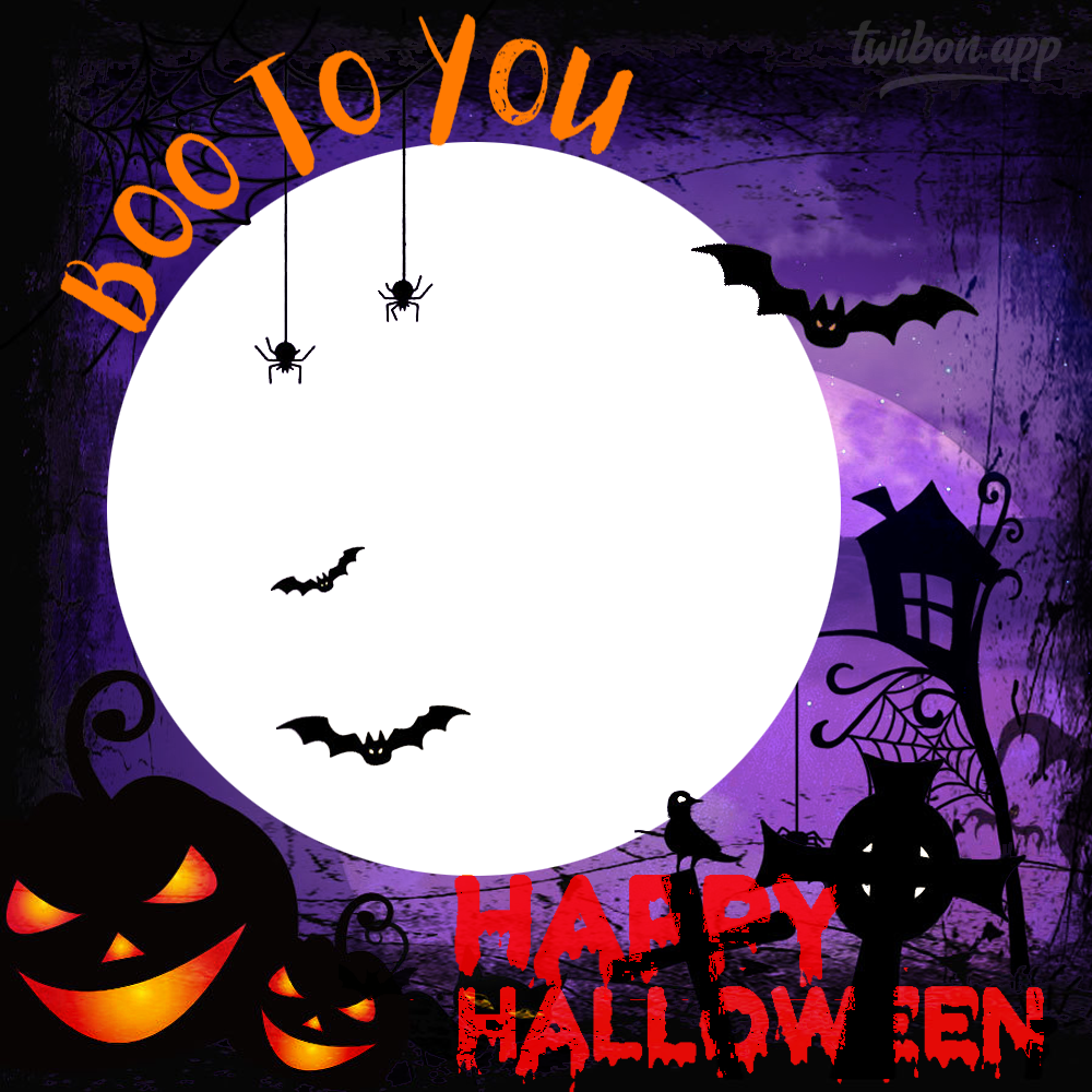 Boo To You Happy Halloween Greetings Twibbon | 3 boo to you happy halloween png