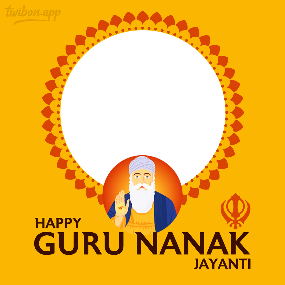 Happy Guru Nanak Jayanti 2023 Images Frame PNG | 2 happy guru nanak jayanti 2023 images frame png