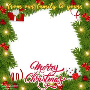 Merry Christmas and Happy New Year Twibbon | 7 from our family to yours merry christmas png
