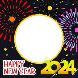 Twibbon Happy New Year 2024 | 1 free happy new year fireworks 2024 images frame png