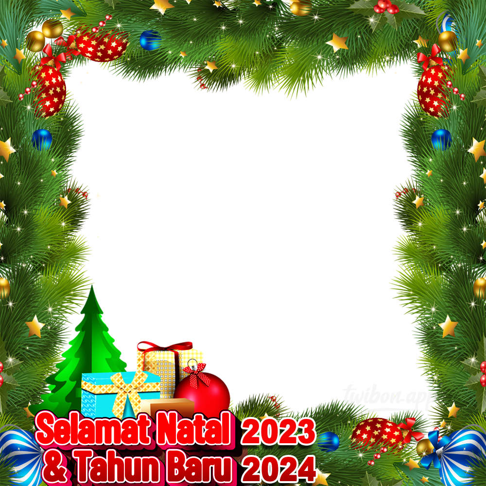 Twibbon Natal 2023 dan Tahun Baru 2024 PNG | 3 twibbon natal 2023 dan tahun baru 2024 png