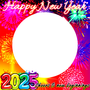 Happy New Year 2025 Quotes Picture Frame | 4 happy new year cheers to new beginnings png