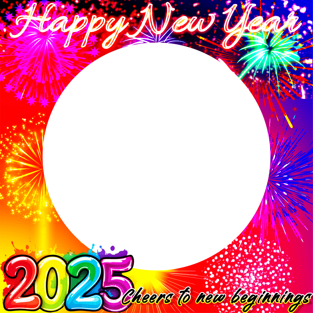 Happy New Year 2025 Quotes Picture Frame | 4 happy new year cheers to new beginnings png