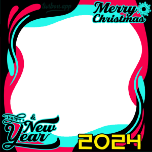 Twibbon Happy New Year 2024 | 4 twibbon merry christmas and happy new year 2024 png
