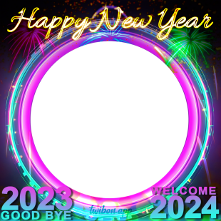Background Best Happy New Year Wishes 2024 Twibbon | 5 background best happy new year wishes 2024 png
