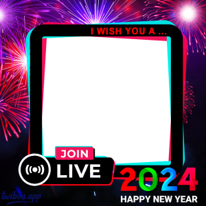 Twibbon Happy New Year 2024 | 8 i wish you a happy new year greeting card frame png
